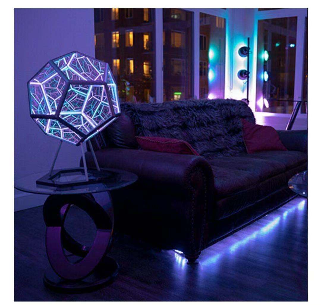 Infinity Dodecahedron Lamp Creative Cool Color Art Night Light Christmas Decoration Lighting Dream Starry Sky Lights