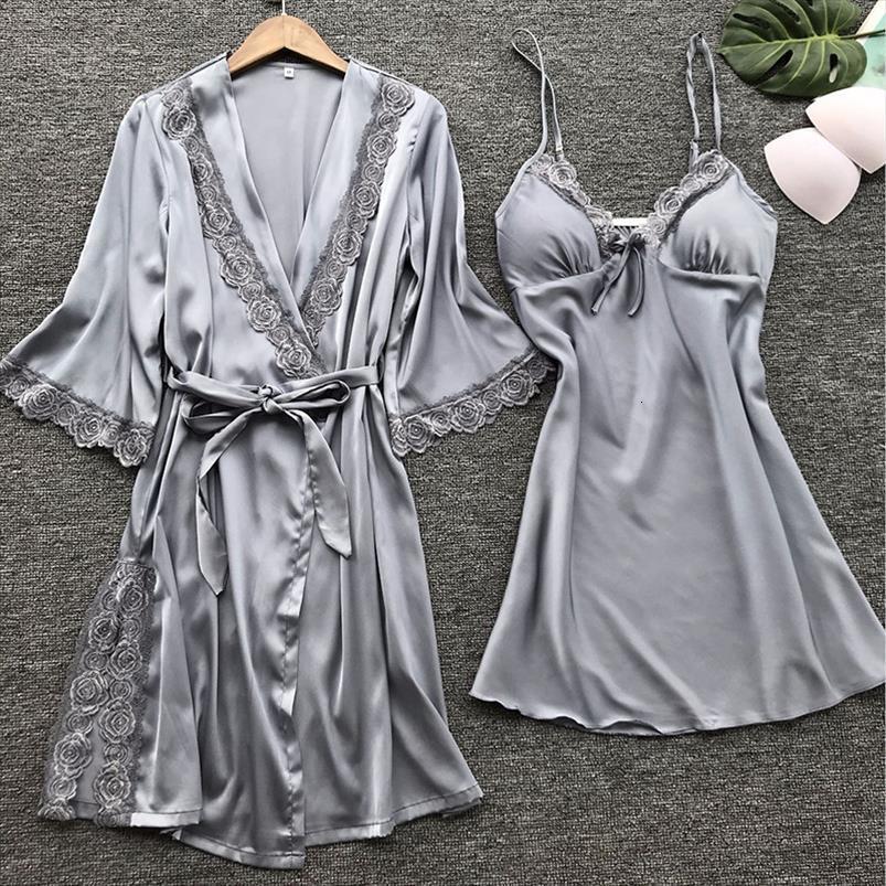 lace silk robe amp womens sleepwears gown 2 pieces sleep set summer satin kimono lingerie nightwear female sleepwear suit, Black;red
lace silk robe amp womens sleepwears gown 2 pieces sleep set summer satin kimono lingerie nightwear female sleepwear suit, Black;red