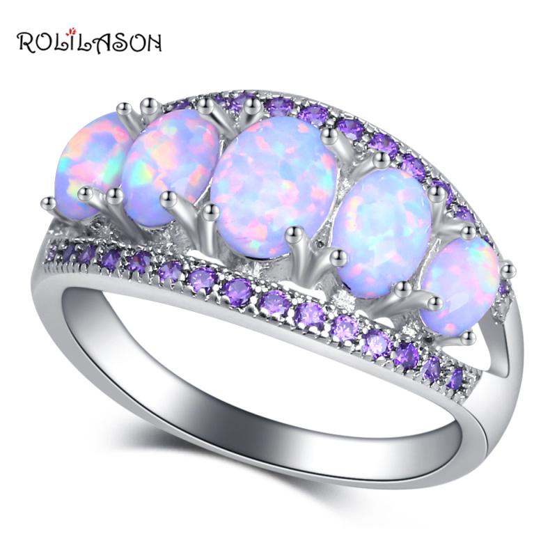 Cluster Rings ROLILASON Exquisite Gift White Fire Opal Purple Crystal Fashion Jewelry For Women 925 Silver USA Size #6#7#8#9#10 OR903
Cluster Rings ROLILASON Exquisite Gift White Fire Opal Purple Crystal Fashion Jewelry For Women 925 Silver USA Size #6#7#8#9#10 OR903