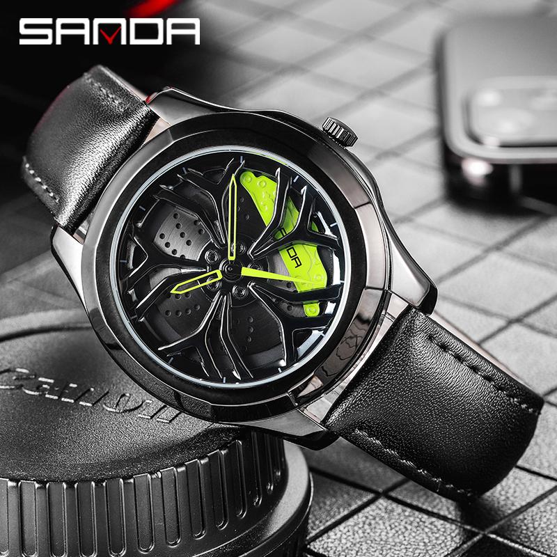 Wristwatches SANDA 2021 Men's Wheel Watch Sports Personality Car Leather Waterproof Creative Relogio Masculino P1065, Blue red
Wristwatches SANDA 2021 Men's Wheel Watch Sports Personality Car Leather Waterproof Creative Relogio Masculino P1065, Blue red