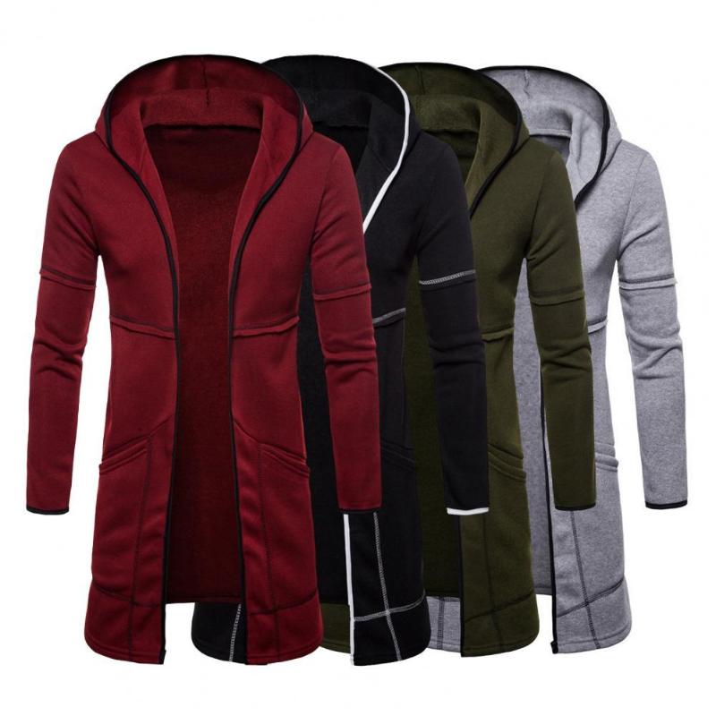 Men's Jackets Coat Long Sleeve Male Jacket Autumn Winter Windproof Solid Color Pockets Cardigan Mens Hooded Trench, Black
Men's Jackets Coat Long Sleeve Male Jacket Autumn Winter Windproof Solid Color Pockets Cardigan Mens Hooded Trench, Black