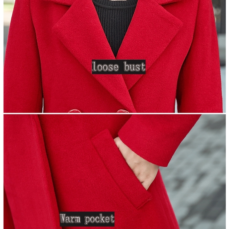 YICIYA Autumn Winter jacket women overcoat wool coat suits plus size 3xl 4xl large big long black slim blend clothes outerwear 210218