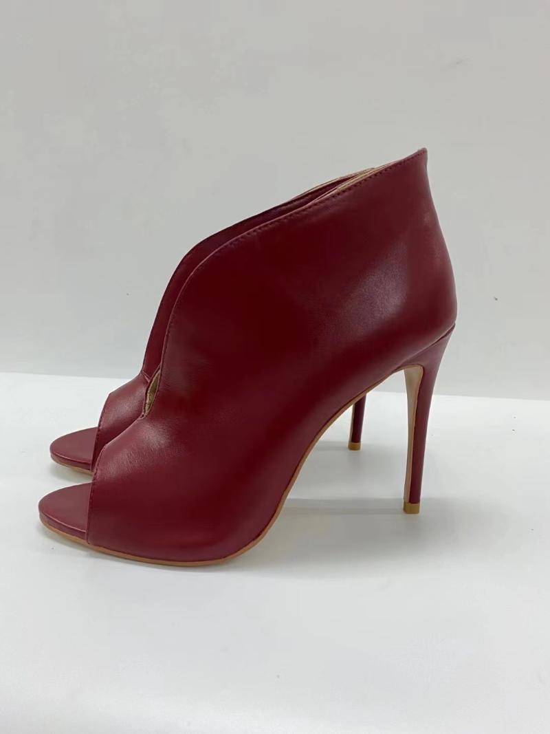 Sandals Full Cowhide Peep Toe Stilettos Women's High Heels Sexy Red Shallow Solid Color Summer Ankle Boots Famale Spring, As photo
Sandals Full Cowhide Peep Toe Stilettos Women's High Heels Sexy Red Shallow Solid Color Summer Ankle Boots Famale Spring, As photo