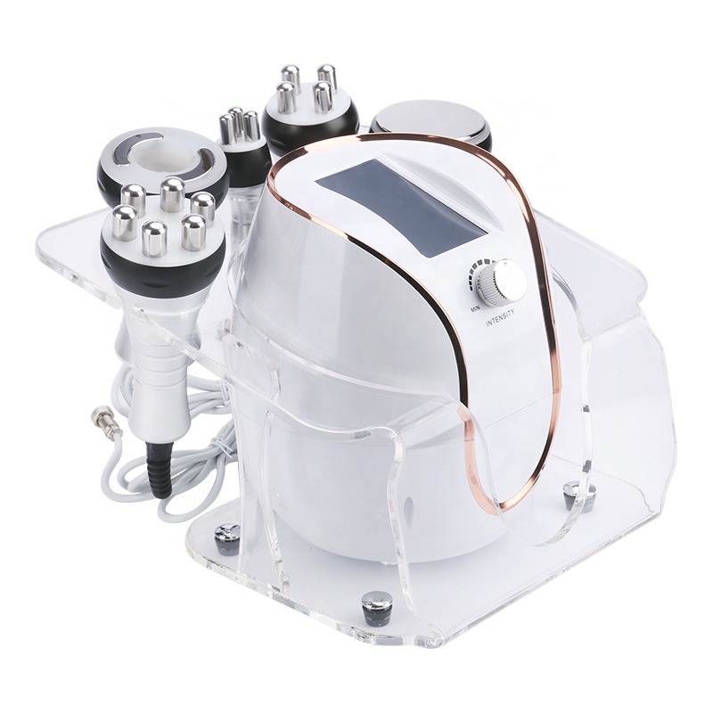 Portable 5 In1 RF 40K ultrasonic face lifting machine body slimming cavitation radio frequency shaping slim Device