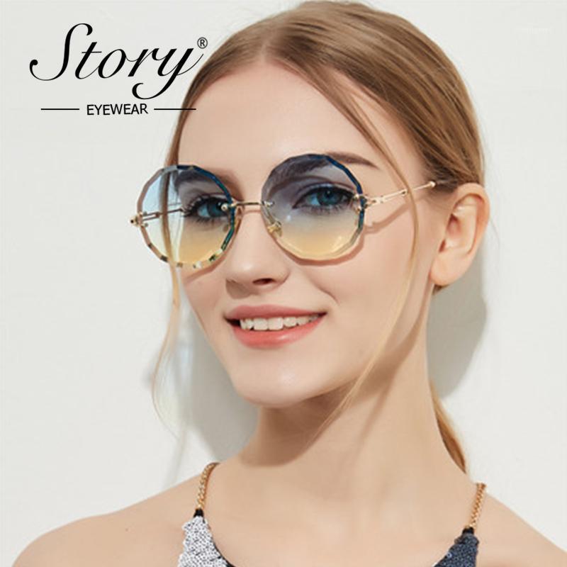 Sunglasses STORY Fashion Round Rimless Women Retro Metal Frame Crystal Sides Clear Glasses Oversized 2021 Shades1
Sunglasses STORY Fashion Round Rimless Women Retro Metal Frame Crystal Sides Clear Glasses Oversized 2021 Shades1