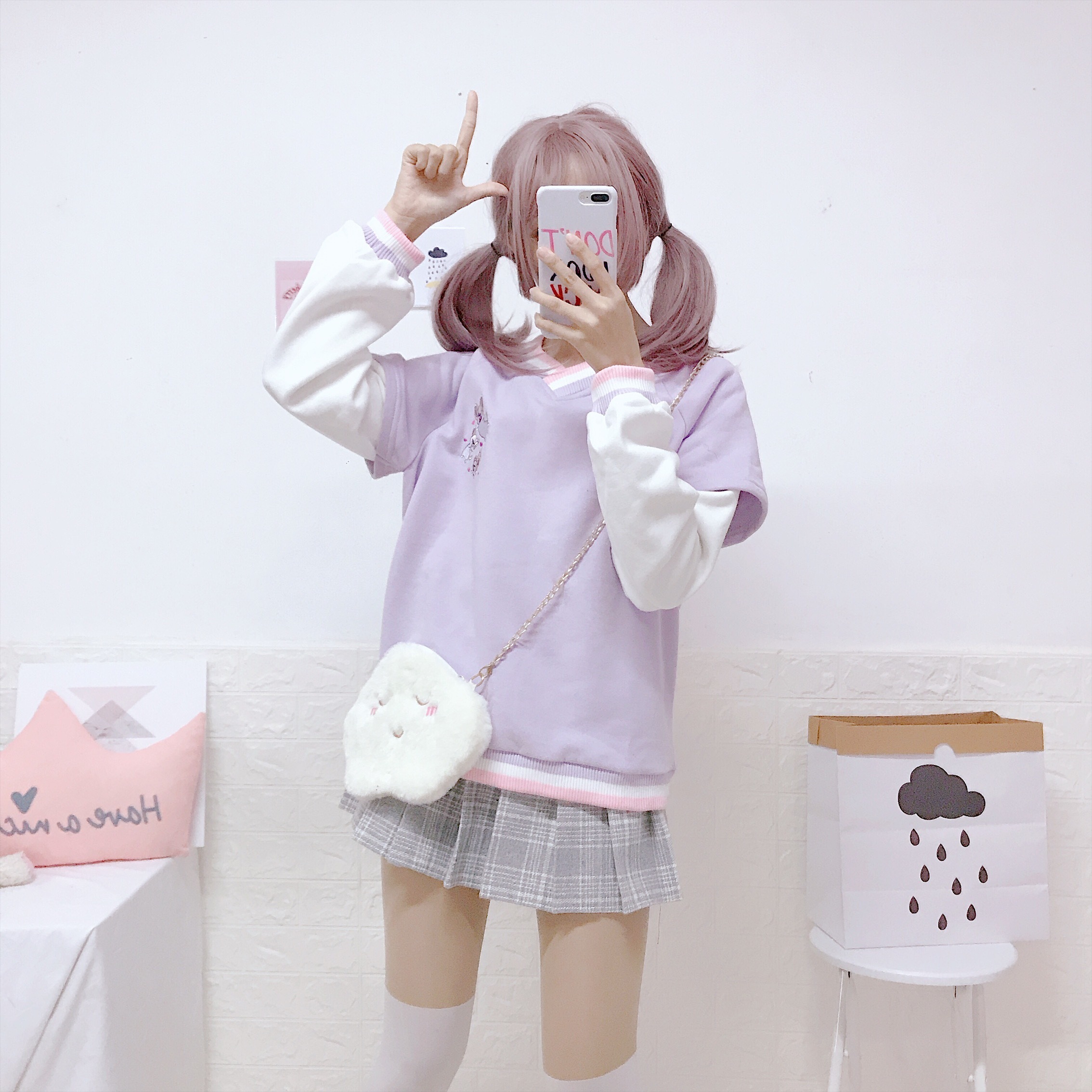 XUANHAO Kawaii Sweet Women's Embroidery Sweatshirt Pink Hoodies Sweatshirts Long Sleeve O-neck Pullovers Girls Cute Tracksuits 201029