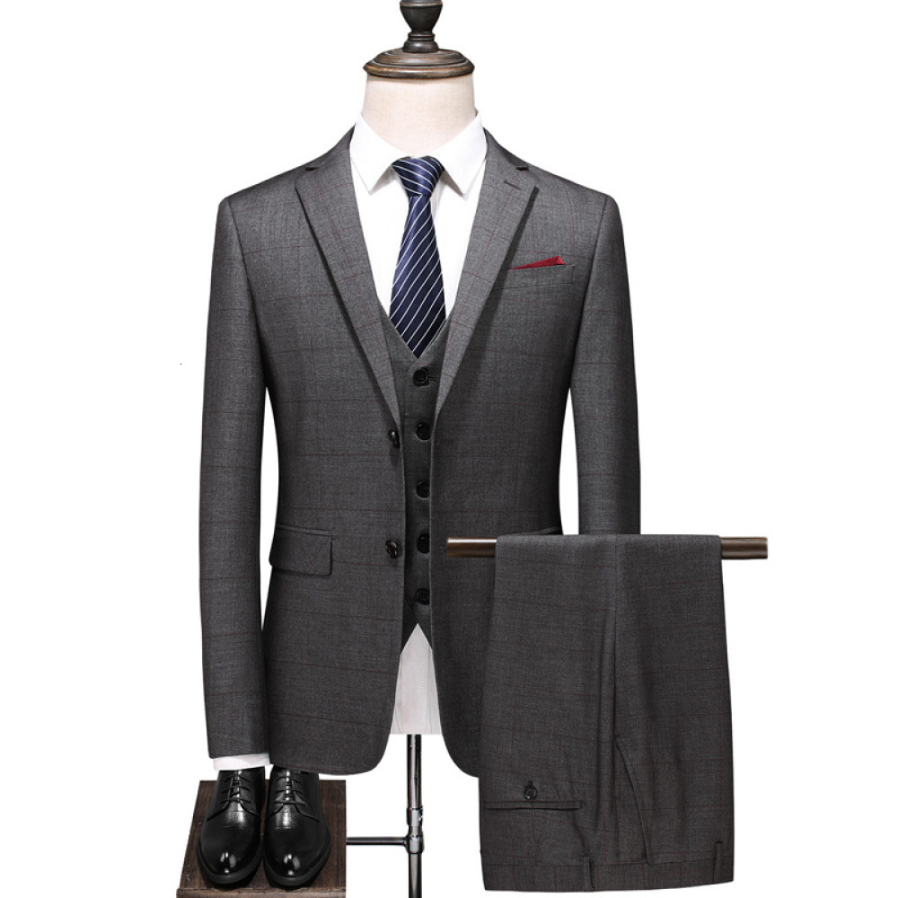 Autumn Large Size Occupation Offical Wear Style Simple Plaid Suit Piece Groom Wedding Single Breasted Sets A1a6, Gray
Autumn Large Size Occupation Offical Wear Style Simple Plaid Suit Piece Groom Wedding Single Breasted Sets A1a6, Gray