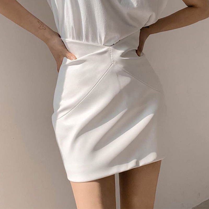 Womens PU Bodycon Sexy Short Skirt High Waist Faux Leather MIni Skirts Female Autumn Winter Fashion Ladies Bottoms 210311