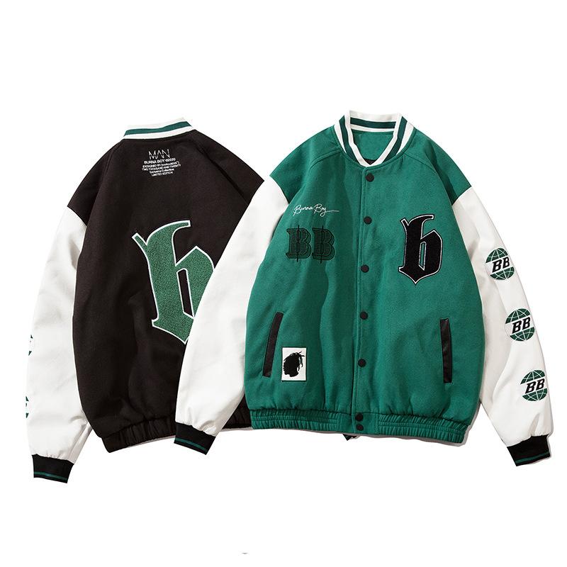 Men's Jackets Vintage American Fashion Autumn Baseball Uniform Men Streetwear Letter Embroidery Varsity Jacket Unisex Loose Casual Bomber Co