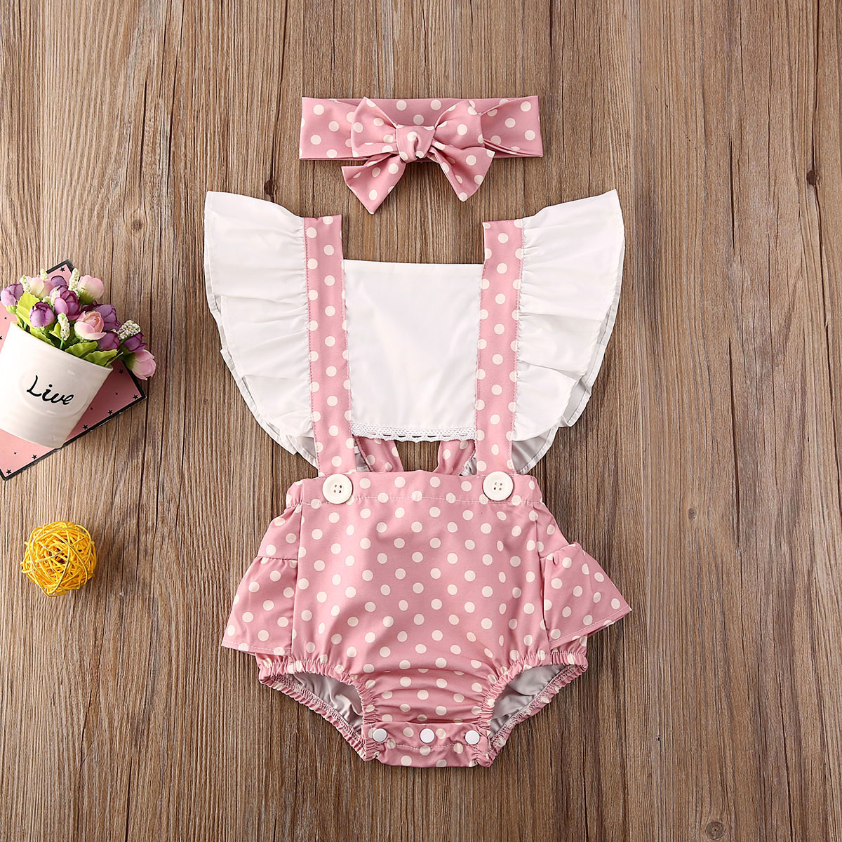 New 2pcs Baby Girl Polka Dots Romper Ruffle Tops Jumpsuit Floral Shorts Clothes Outfits, Pink
New 2pcs Baby Girl Polka Dots Romper Ruffle Tops Jumpsuit Floral Shorts Clothes Outfits, Pink