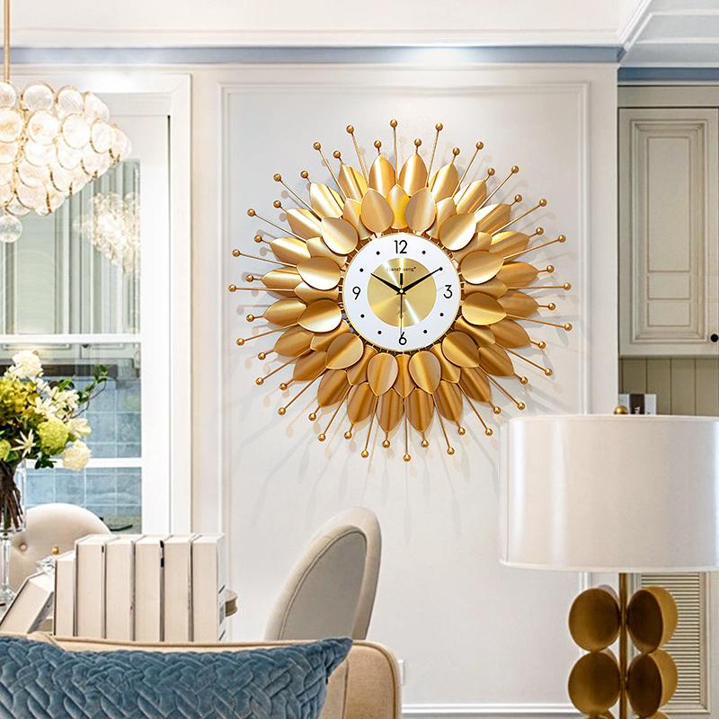 Wall Clocks Nordic Luxury Metal Modern Large Gold Clock 3d Simple Art Watches Horloge Murale Home Decoration FZ295