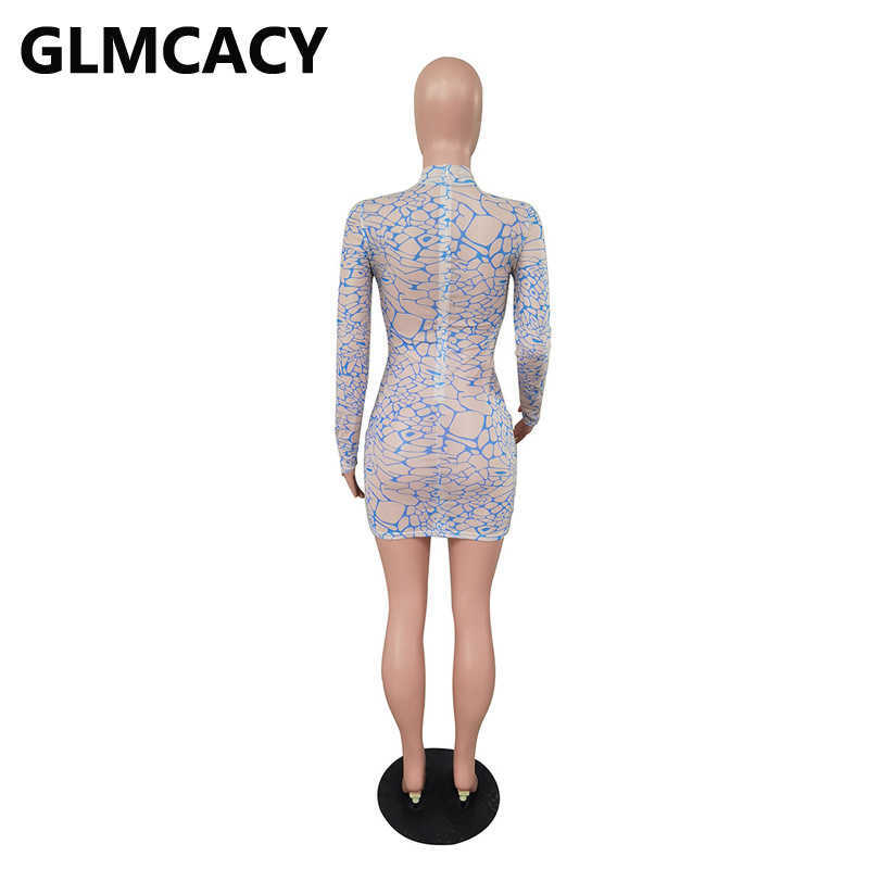 Women Long Sleev Mesh Dress Sexy Bodycon Party Club Dresses 210702