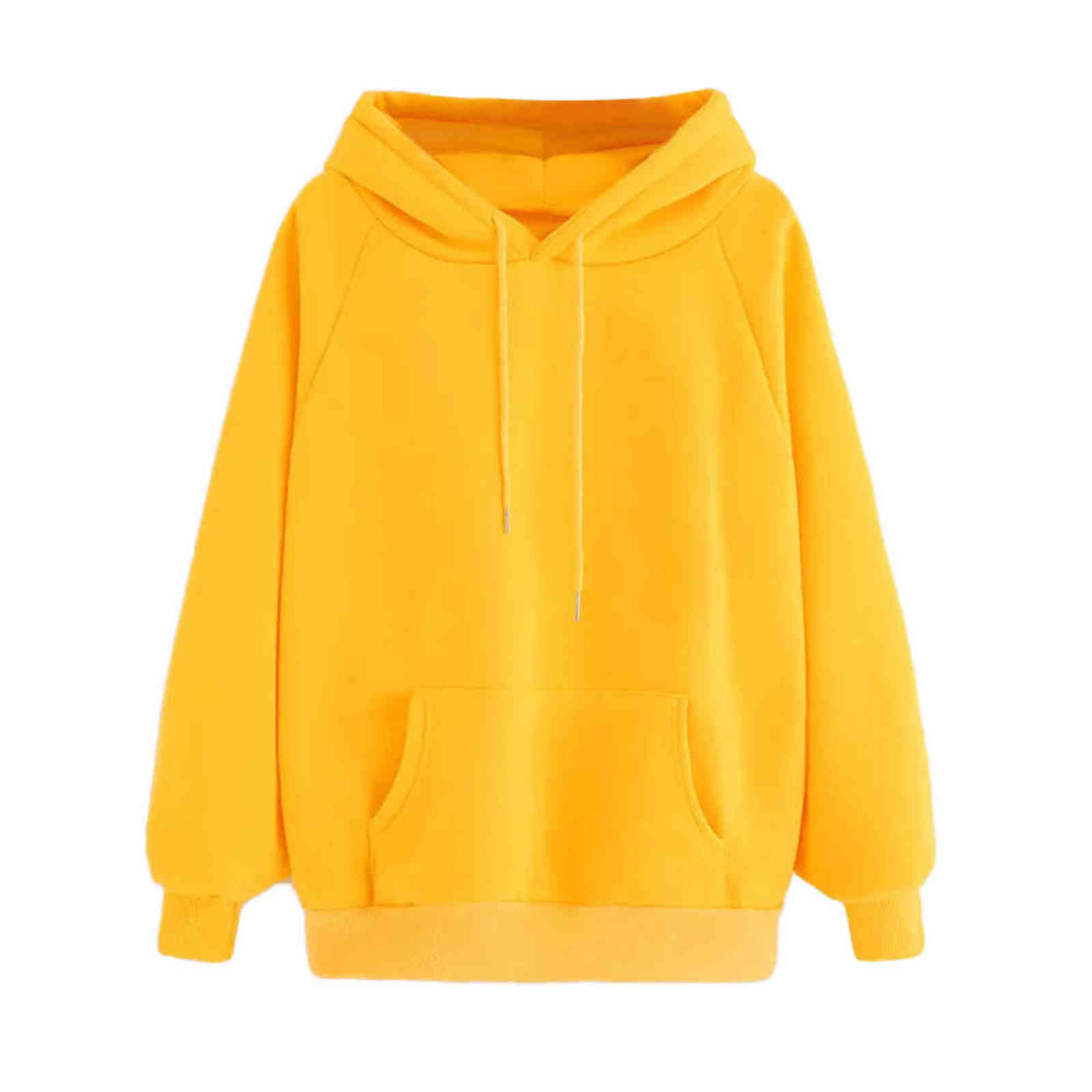 Plus Size Hoodies Sweatshirt Women Fashion Solid Long Sleeve Pullovers Hoodies Female Autumn Winter Tracksuit Hoody Coats Blouse 211108