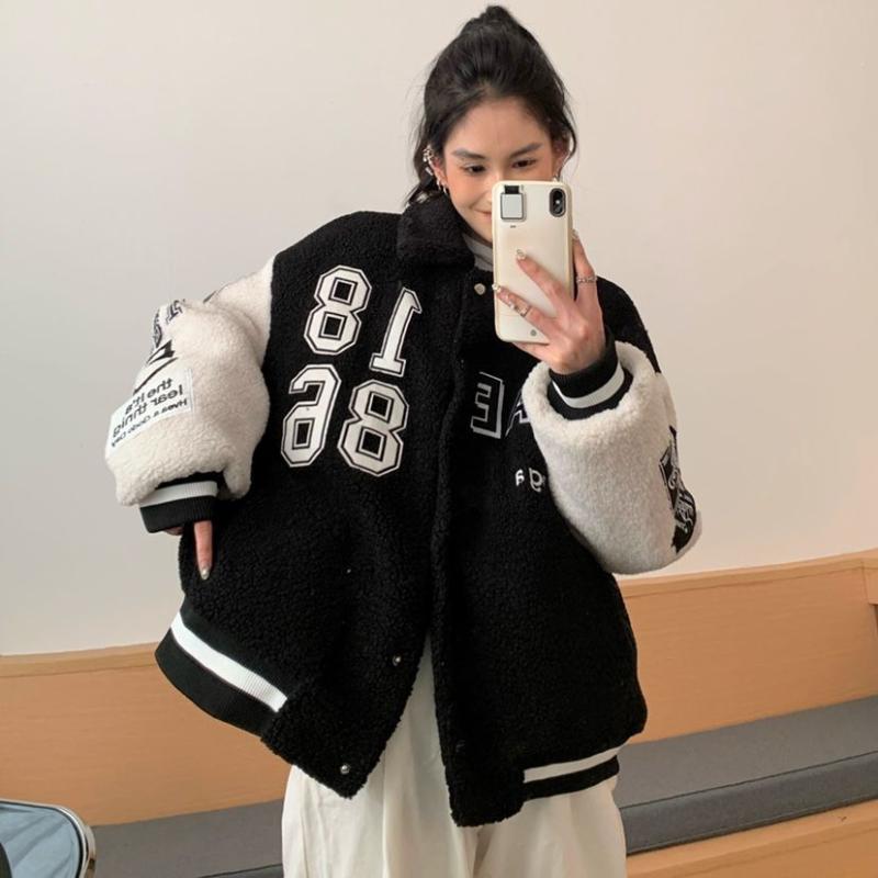 Women's Jackets Autumn And Winter Cotton-padded Jacket 2021 Korean Style Color Matching Loose Niche Imitation Lamb Wool Coat, 11
Women's Jackets Autumn And Winter Cotton-padded Jacket 2021 Korean Style Color Matching Loose Niche Imitation Lamb Wool Coat, 11