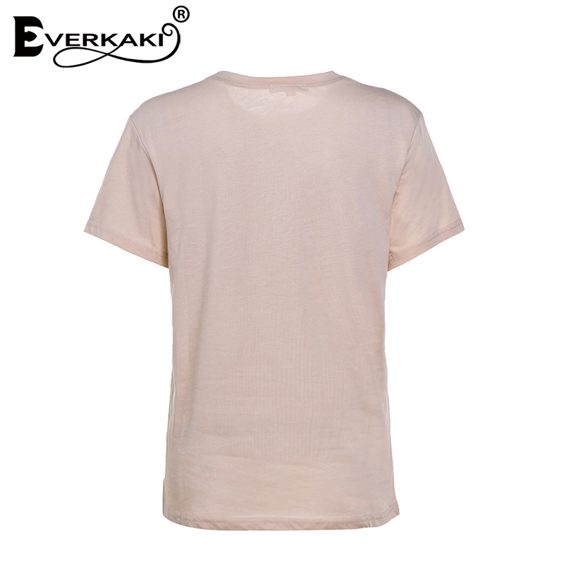 Everkaki Boho Print Women cotton tops t-shirts Retro Popular chic fashion ladies short sleeve tee T-shirt female top 210306