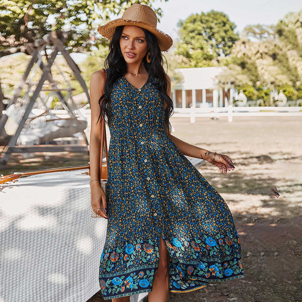 Women long summer dress Summer V-Neck short sleeve floral printed bohe style Casual Women's Ankle-Length Dresses vintage female 210524, Red
Women long summer dress Summer V-Neck short sleeve floral printed bohe style Casual Women's Ankle-Length Dresses vintage female 210524, Red