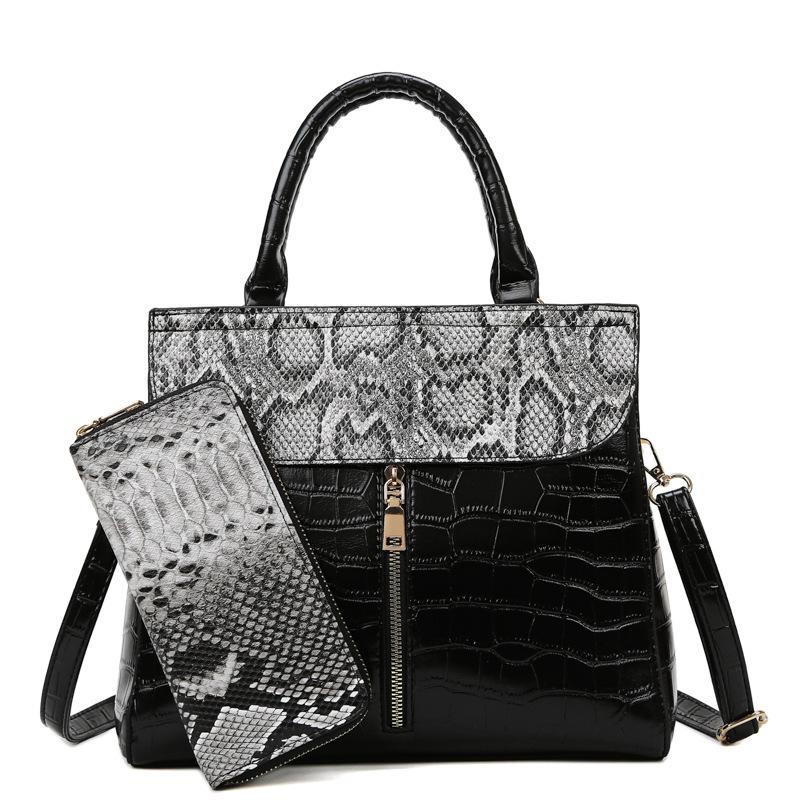 2021 Retro Snake Print Handbag with Wallets Western Style Fashion Women's Messenger flap Bag Purses and Handbags Luxury designer, Gray single package
2021 Retro Snake Print Handbag with Wallets Western Style Fashion Women's Messenger flap Bag Purses and Handbags Luxury designer, Gray single package