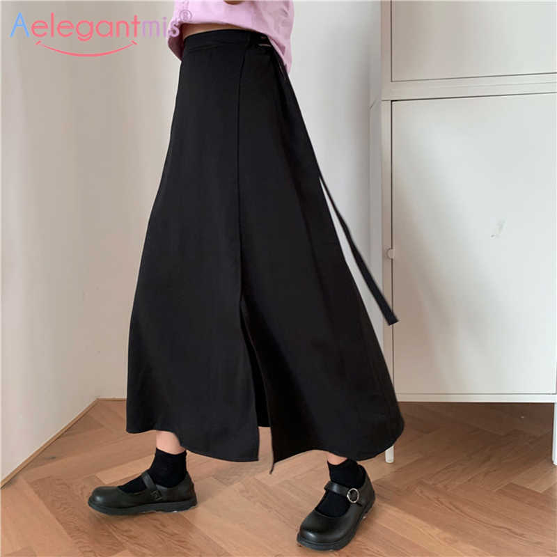 Aelegantmis Split Black High Waist Long Skirt Women Loose Vintage Mid Carlf Female A Line Korean Fashion Lace Up 210607
Aelegantmis Split Black High Waist Long Skirt Women Loose Vintage Mid Carlf Female A Line Korean Fashion Lace Up 210607