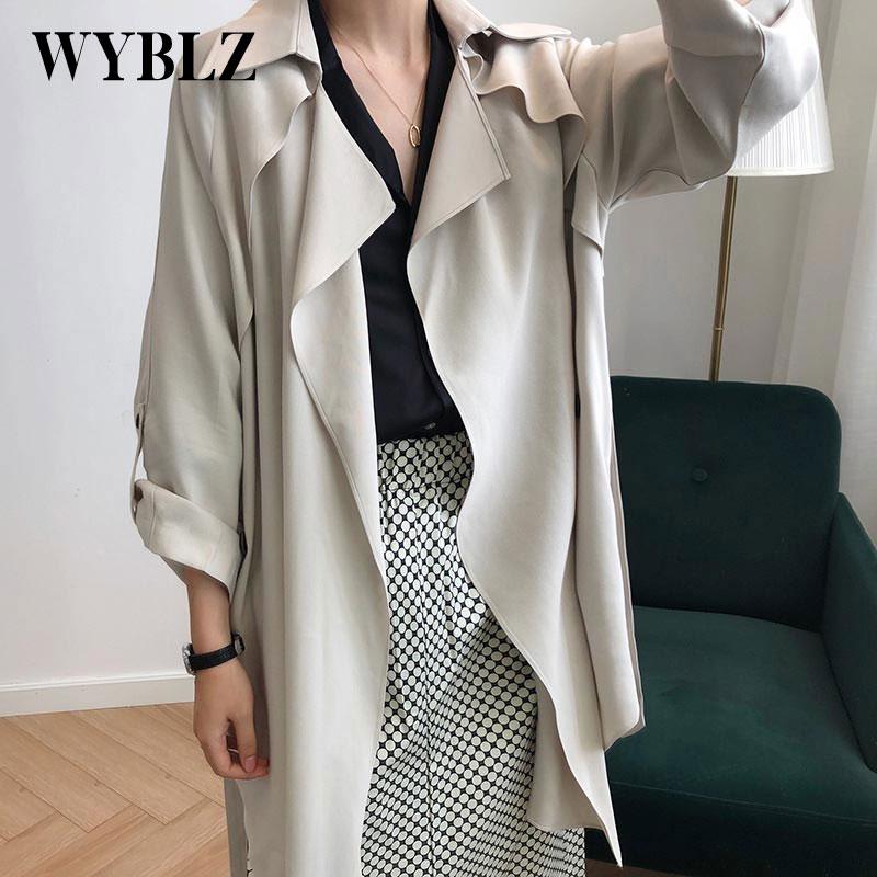 Women's Trench Coats WYBLZ Spring Women Long Coat Korean Casual Elegant Thin Loose Overcoat Fashion Windbreaker With Belt Femme, Tan;black
Women's Trench Coats WYBLZ Spring Women Long Coat Korean Casual Elegant Thin Loose Overcoat Fashion Windbreaker With Belt Femme, Tan;black