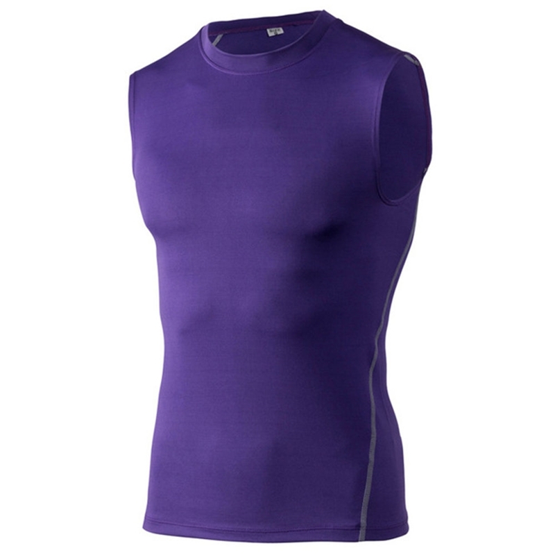 Men Sports GYM Compression Sleeveless Vest Tank Top Base Layer Elastic Quick-drying Singlet Shirt SER88 210308