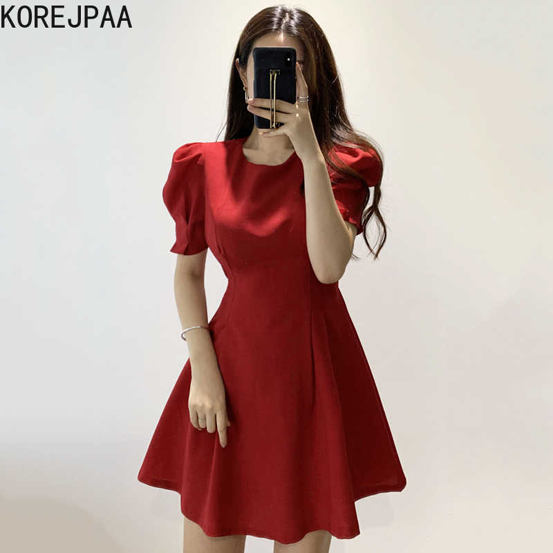 Korejpaa Women Mini Dress Summer Korean Chic Temperament Elegant Solid Color Round Collar Tie Waist Bubble Sleeve Vestido 210526, Apricot
Korejpaa Women Mini Dress Summer Korean Chic Temperament Elegant Solid Color Round Collar Tie Waist Bubble Sleeve Vestido 210526, Apricot