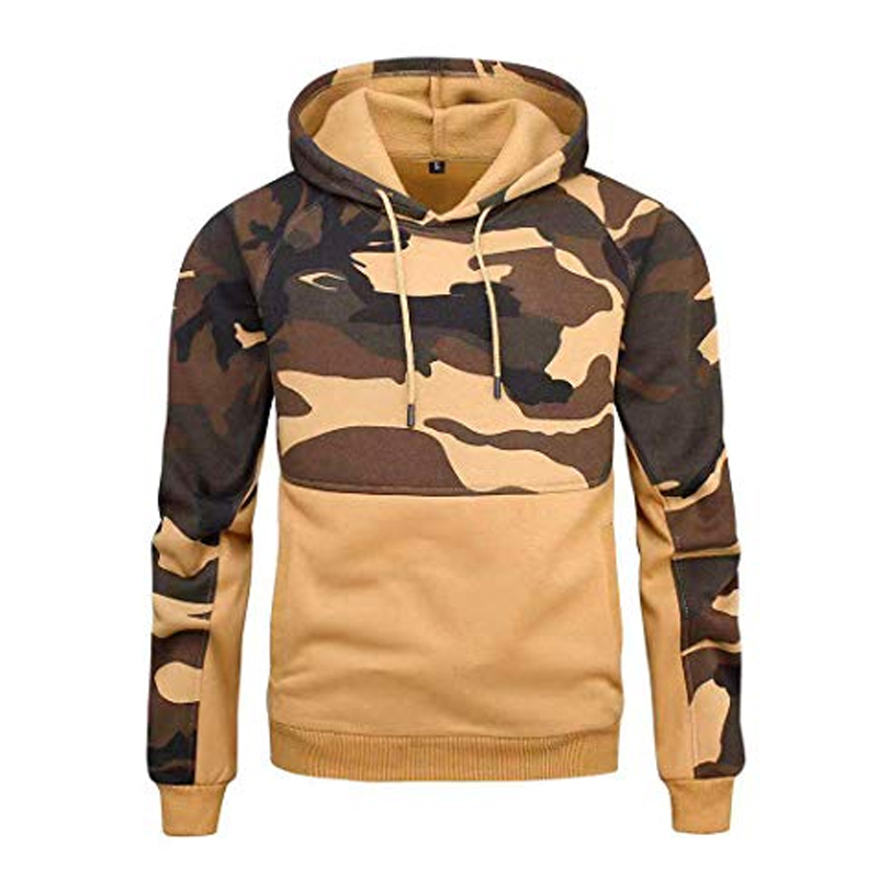 Fashion Fleece Hoodies Men Army Camo Hooded Sweatshrits Kanga Pocket Hoody Outwear Male Sportswear Super Mens Camouflage Hoodie 201020