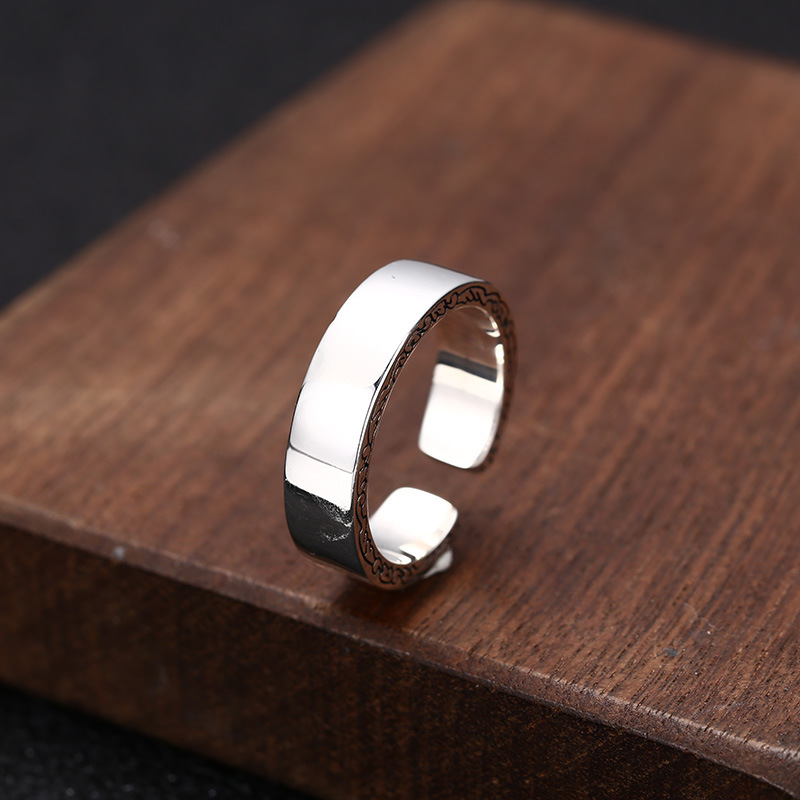 High quality Personalized 925 sterling silver adjustable rings American European antique silver handmade vintage designer luxury jewelry