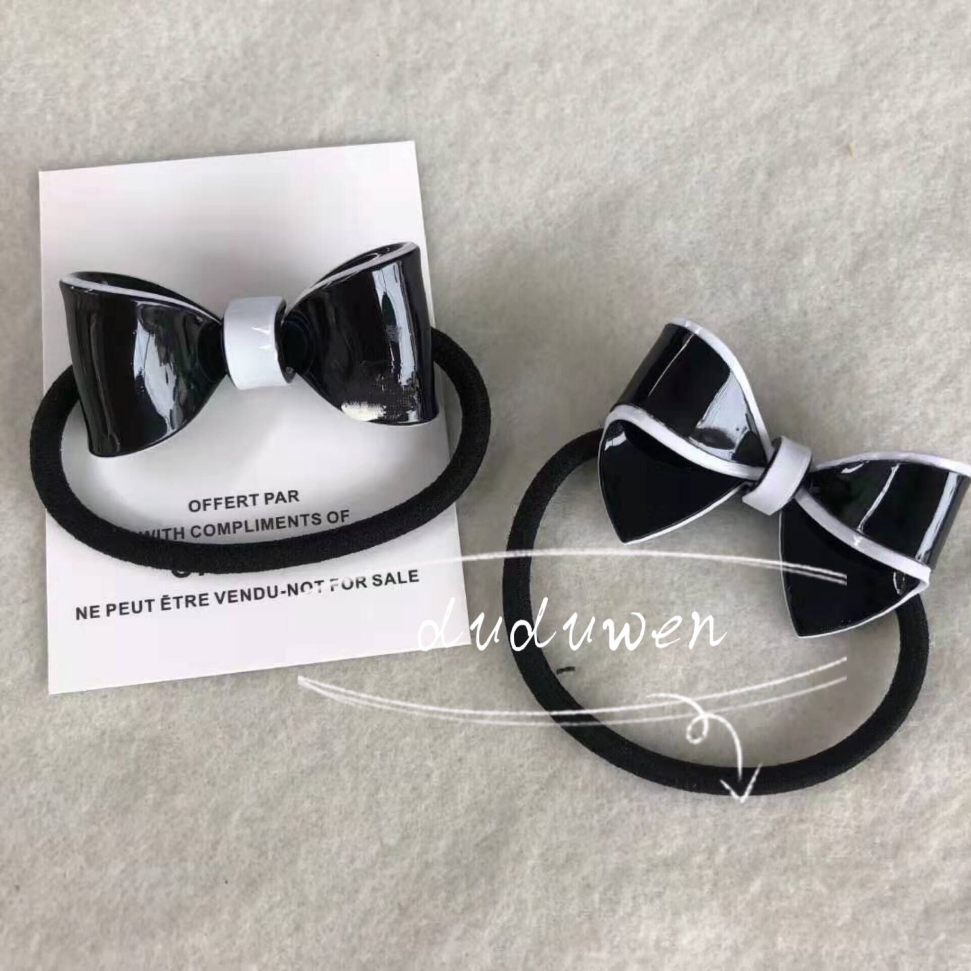 fashion 2C boutique Bowknot acrylic hairtie fashio elastic hand party gift collection item with cards