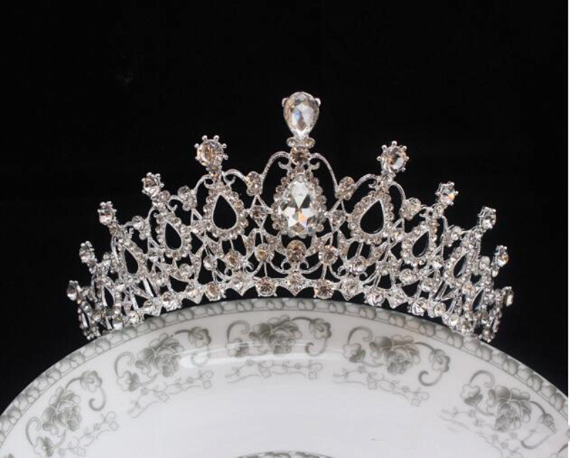 Shiny Bridal Wedding Jewelry Sets Crystal Tiaras And Crown Rhinestone Necklace Drop Earrings For Wedding Party Quinceanera Formal Occasion