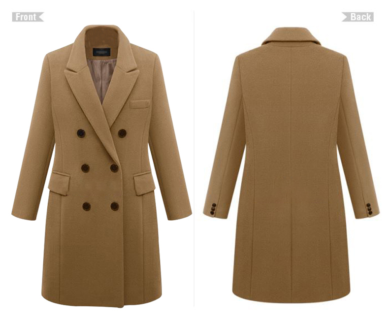 Autumn Winter Coat Women Straight Long Coat Wool Blend Jacket Elegant Burgundy Black Jacket Office Lady Coat MK-343 210218