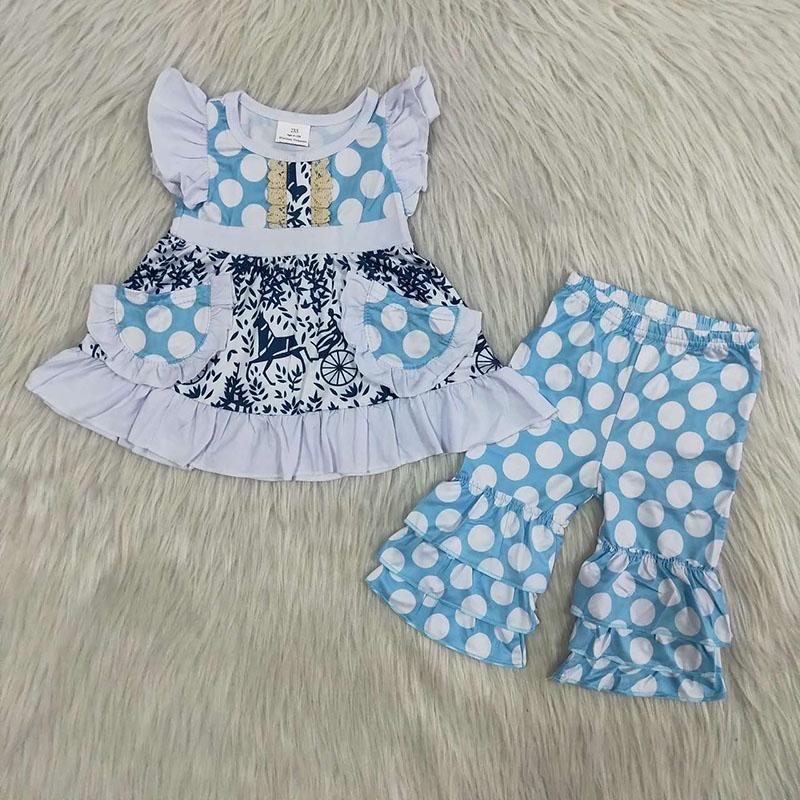 Clothing Sets Wholesale Kids Fashionable Children Baby Girls Short Sleeve Blue Dots Pocket Flower Top Ruffle Long Pant Outfits, As picture
Clothing Sets Wholesale Kids Fashionable Children Baby Girls Short Sleeve Blue Dots Pocket Flower Top Ruffle Long Pant Outfits, As picture