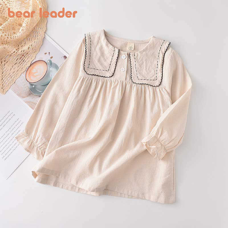 Bear Leader Baby Girls Casual Dresses Autumn Kids Preppy Dress Girls Party Sweet Outfits Fashion Vestido Princess Dress 3 7Y 210708, Az1030 blue