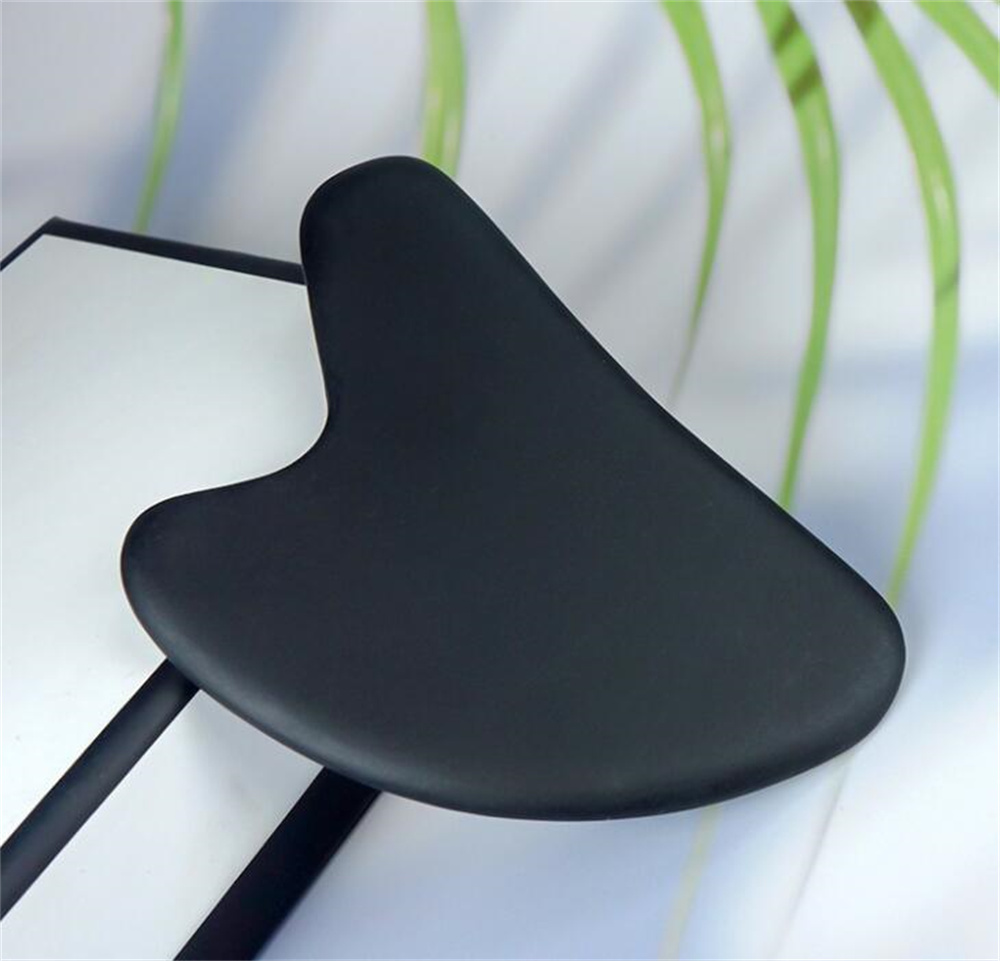Wholesale Gua Sha Facial Body Massage Tools Heart Bian Stone 3D GuaSha Scraping Tool Black