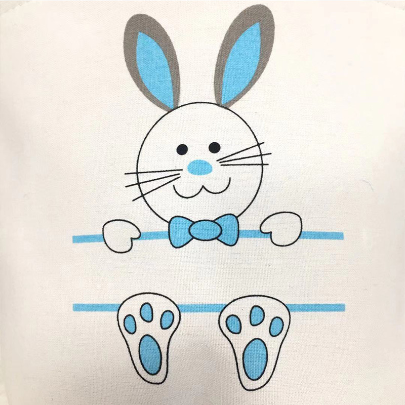 Party Easter Egg Storage Basket Canvas Bunny Ear Bucket Creative Gift Bag With Rabbit Tail Decoration 8 Styles Free shipping