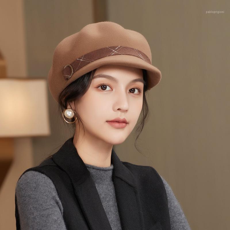Berets Autumn And Winter Woman Solid Color Octagonal Hat Lady Party Fashion 100% Wool Felt Sboy Caps, Black
Berets Autumn And Winter Woman Solid Color Octagonal Hat Lady Party Fashion 100% Wool Felt Sboy Caps, Black