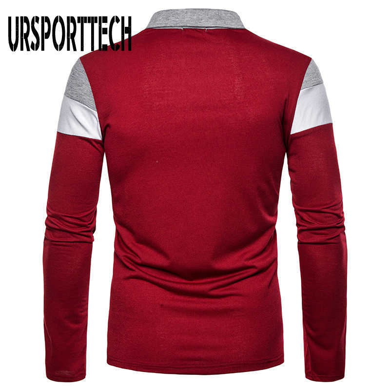 URSPORTTECH Polo Shirt Men Autumn Long Sleeve Polo T Shirt Men Business Casual Fashion Tops Men's Polo Shirts Three Colors 210528