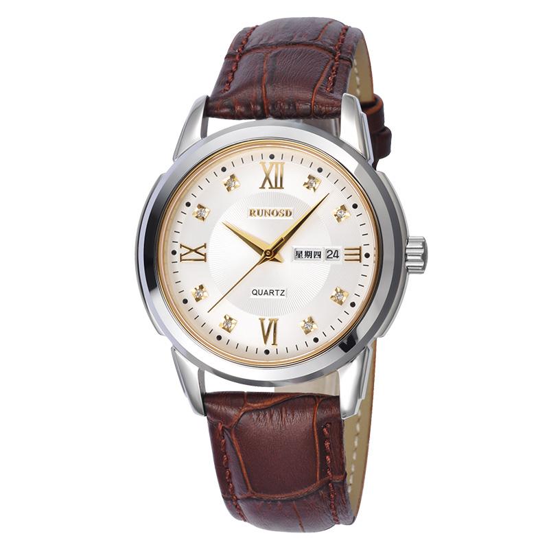 Wristwatches RUNOSD Men's Watch Luxury Zircon Week Calendar Miyota Quartz Movement Sapphire Crystal Cowhide 5153GP, White
Wristwatches RUNOSD Men's Watch Luxury Zircon Week Calendar Miyota Quartz Movement Sapphire Crystal Cowhide 5153GP, White