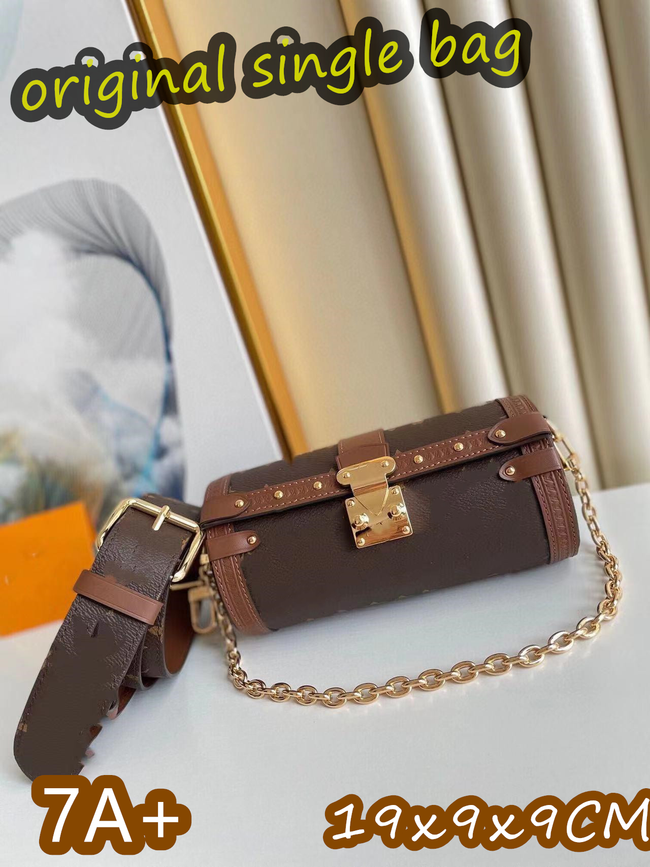 7A+ 2021 Luxury fashion cylinder bag designer embroidered high quality single shoulder linked crossbody tote Size :19x9x9CM Italian grade A leather M57835, As shown in the figure
7A+ 2021 Luxury fashion cylinder bag designer embroidered high quality single shoulder linked crossbody tote Size :19x9x9CM Italian grade A leather M57835, As shown in the figure