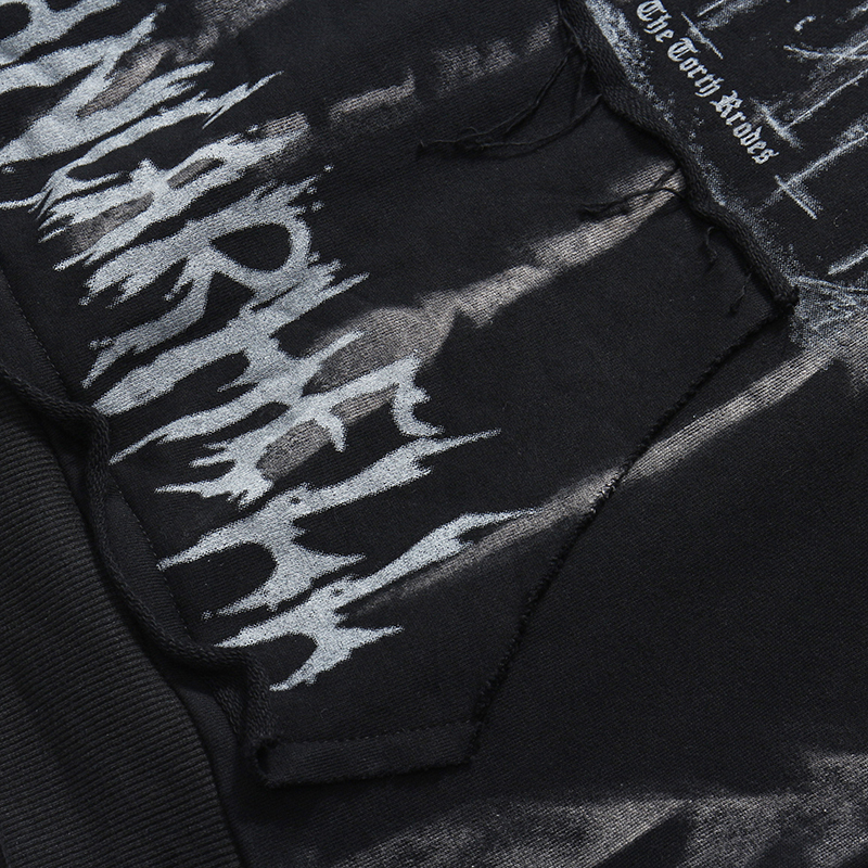 Aolamegs Men Hip Hop Hoodie Sweatshirt Gothic Horror Skull Print Punk Chain High Street Hipster Thick Hooded Pullover Streetwear 201104