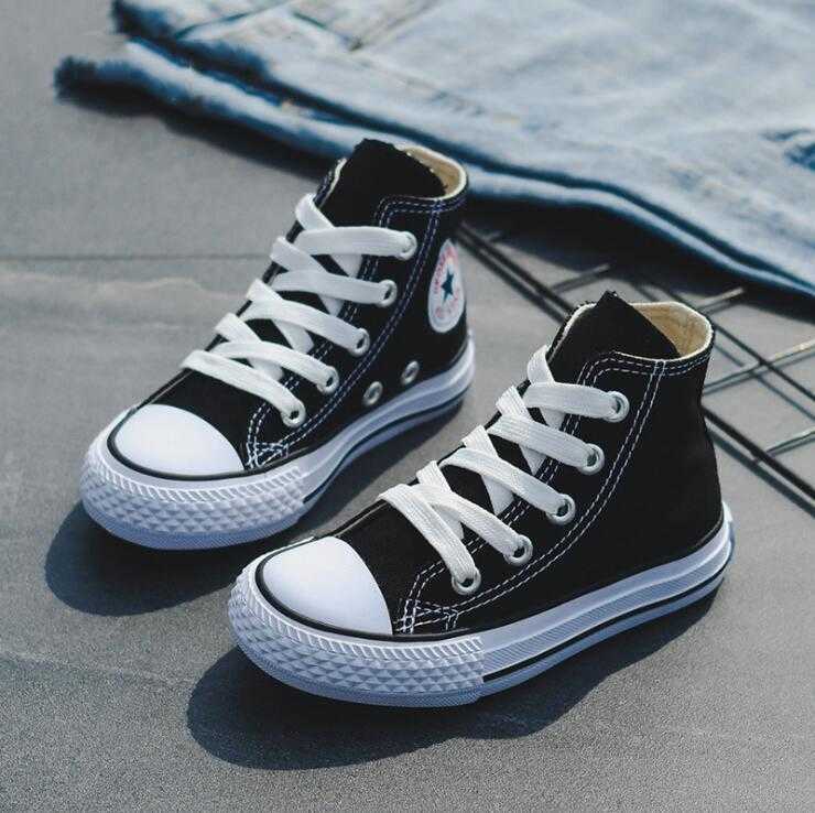 Children Casual Shoes Unisex 2020 Classic High Top Girls Canvas Shoes Student Lace up Sneakers for Kids Boys New Toddler Shoes P0830