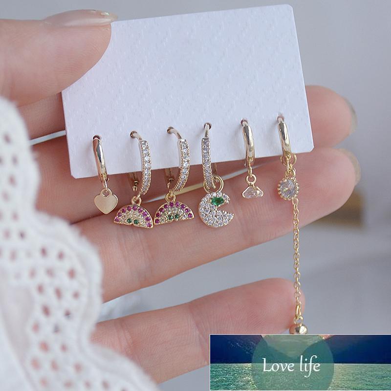 Stud 6 Pcs Fashion Jewelry 14K Real Gold Heart Earrings For Women Gift Shining Zircon Rainbow Fruit Set, Golden;silver
Stud 6 Pcs Fashion Jewelry 14K Real Gold Heart Earrings For Women Gift Shining Zircon Rainbow Fruit Set, Golden;silver