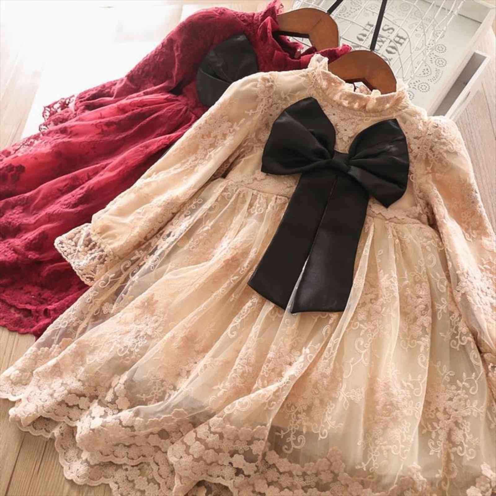 Lace Princess Autumn Girls Girl Dresses Long Sleeve Flower Pageant Party Big Bow Sweet 3 8yrs Teen Wedding, Red;yellow
Lace Princess Autumn Girls Girl Dresses Long Sleeve Flower Pageant Party Big Bow Sweet 3 8yrs Teen Wedding, Red;yellow