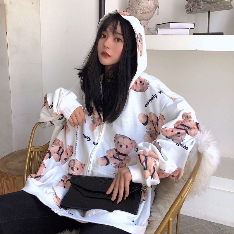 2021 New Trendy Full Print Pattern Little Bear Women Jackets Coats Overcoat Spring Autumn Female White Hooded Hoodie Oversize Brdy
2021 New Trendy Full Print Pattern Little Bear Women Jackets Coats Overcoat Spring Autumn Female White Hooded Hoodie Oversize Brdy