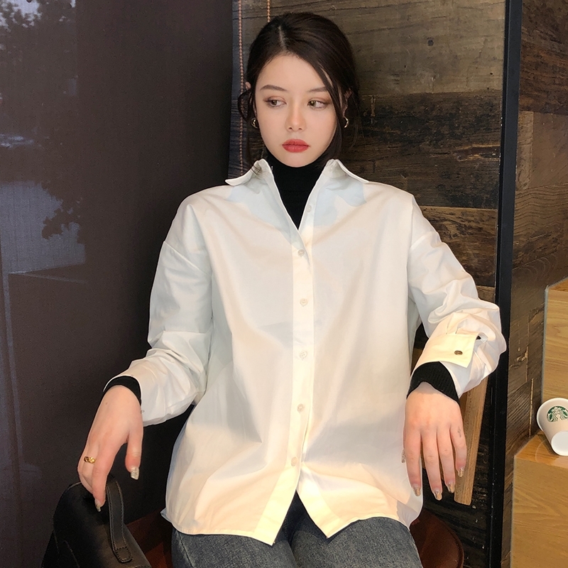 Women White Shirt Spring Summer Fashion Korean Casual Long Sleeve Loose Shirts Female Streetwear Blouse Tops 210308