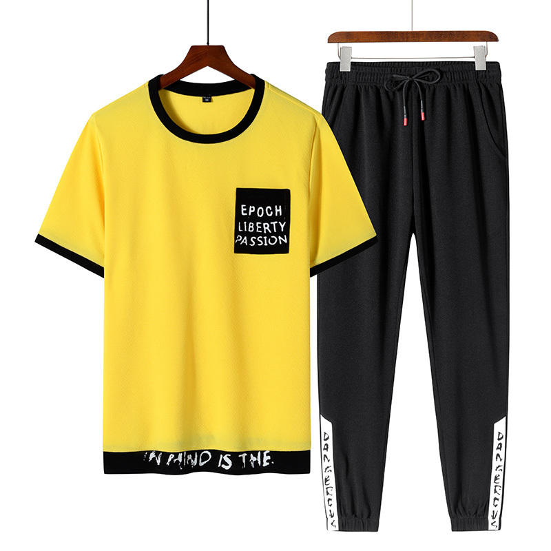 Plus 8XL 7XL Men Short 2PC Top Set Summer Sportsuits Set Mens ONeck Collar Fashion 2 Pieces Tshirt Shorts Tracksuit T200512