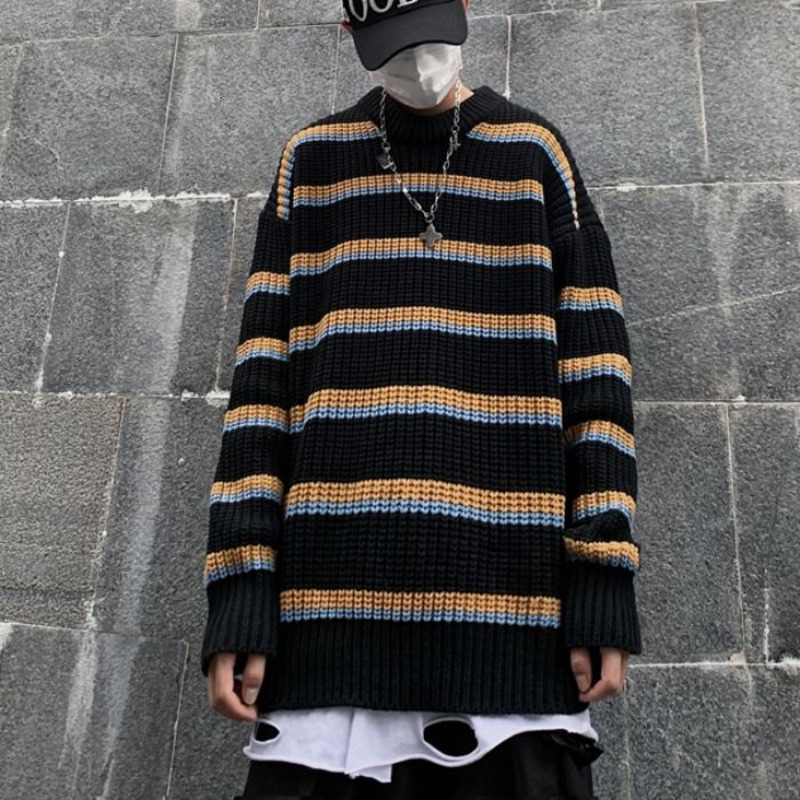 2021 New Winter Striped Sweater Men's Warmth Fashion Retro Casual Knitted Pullover Men Loose Korean Knitting Sweaters Mens Clothes M- 5hoi, Black
2021 New Winter Striped Sweater Men's Warmth Fashion Retro Casual Knitted Pullover Men Loose Korean Knitting Sweaters Mens Clothes M- 5hoi, Black