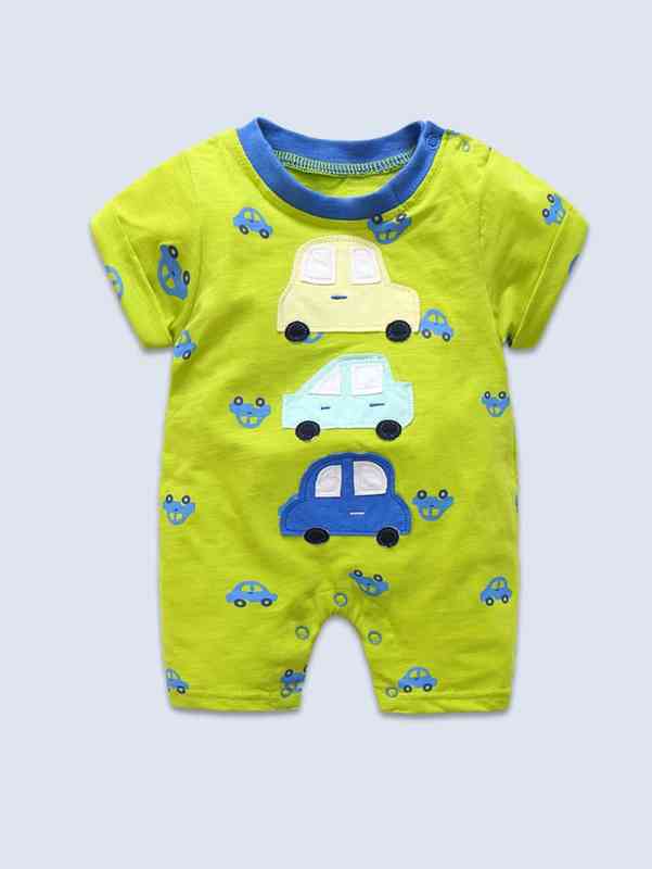 Baby Car Patched Contrast Neck Romper SHE