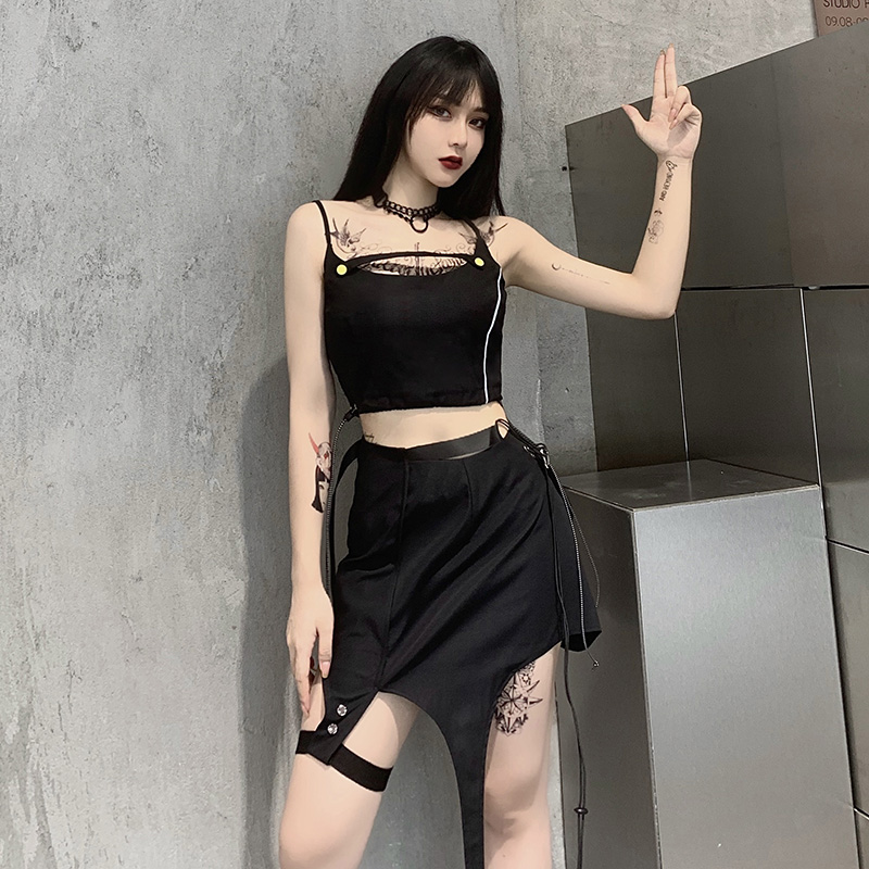 strip reflective camis biker gothic punk crop tops summer sleeveless women tank tops drawstring camisole streetwear top, White
strip reflective camis biker gothic punk crop tops summer sleeveless women tank tops drawstring camisole streetwear top, White
