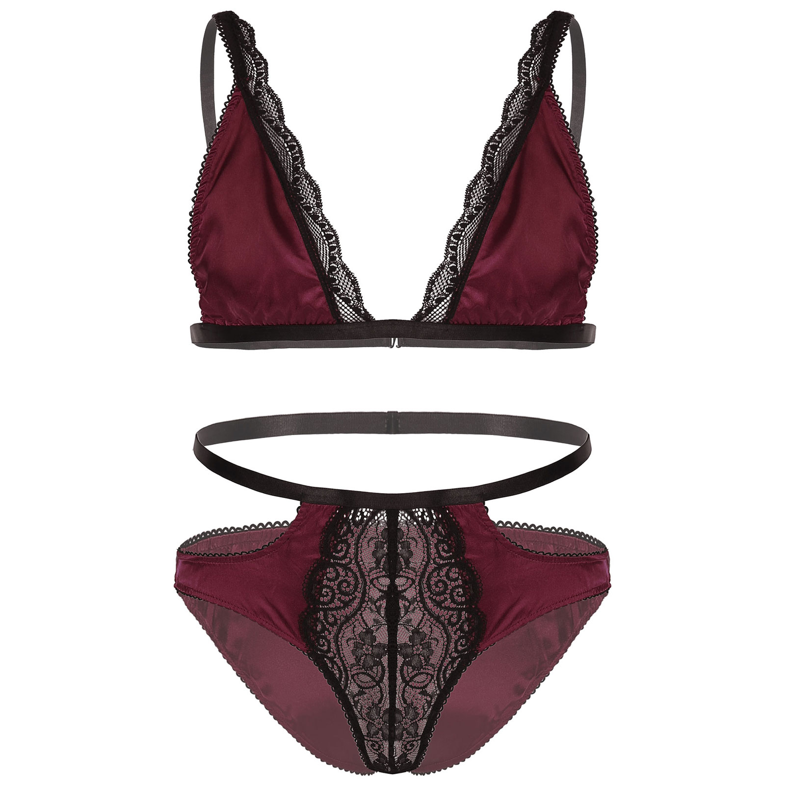 Mens Lingerie Set Floral Lace Trimming Adjustable Shoulder Strap Bra Tops with Low Rise Briefs Sissy Crossdressing Sexy Suit
Mens Lingerie Set Floral Lace Trimming Adjustable Shoulder Strap Bra Tops with Low Rise Briefs Sissy Crossdressing Sexy Suit