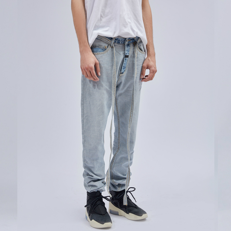 2021 New 19ss High Quality Latest Hip Hop Inside Out Slim Jeans Detachable Belted Denim Biker Vintage Light Blue Jogger Pants 16ro, Picture color 1
2021 New 19ss High Quality Latest Hip Hop Inside Out Slim Jeans Detachable Belted Denim Biker Vintage Light Blue Jogger Pants 16ro, Picture color 1